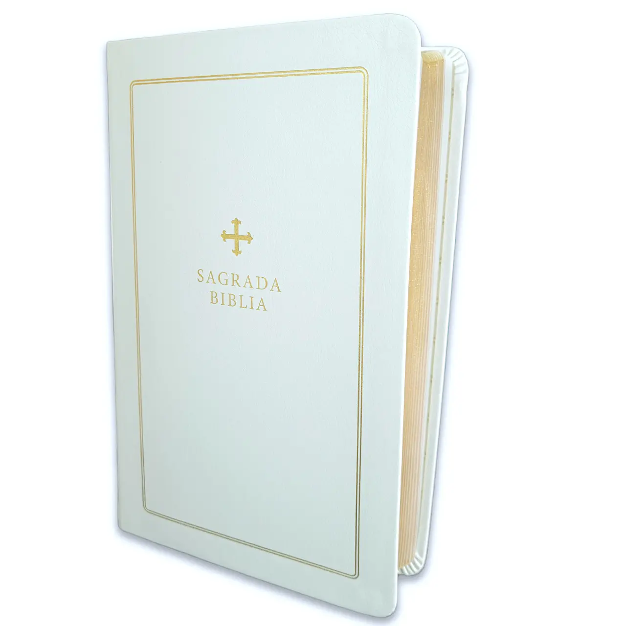Sagrada Biblia para Regalos y Ceremonias, Biblia de América imit. piel blanco -