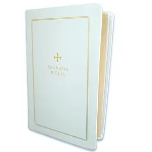 Sagrada Biblia para Regalos y Ceremonias, Biblia de América imit. piel blanco -