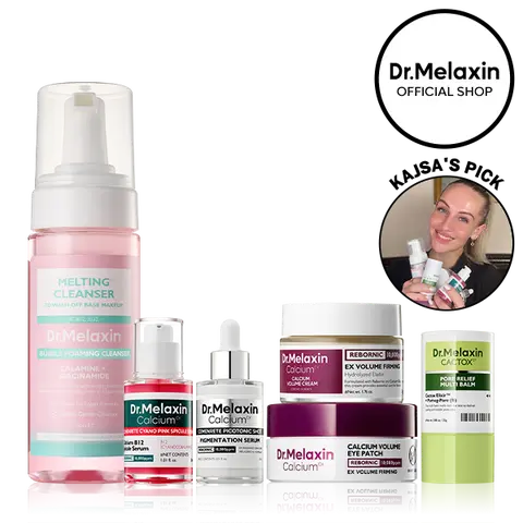 [Dr.Melaxin Official KAJSA's Pick] Skin Barrier Glow Set, 6-Piece | Melting Cleanser, Spicule Serum, Picotonic Serum, Calcium Cream, Eye Patch & Cactox Balm | Calcium, Collagen, Cactus & Spicule | Korean Skincare