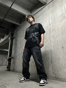 Vintage Cherub Angel Graphic Tee Oversized Short Sleeve Crew Neck Design Featuring Multi-Angle Cherub Prints & Inspirational Text Ideal for Gothic Streetwear Lovers Perfect for Casual Daily Fits Urban Outings Retro Aesthetic AngelTee