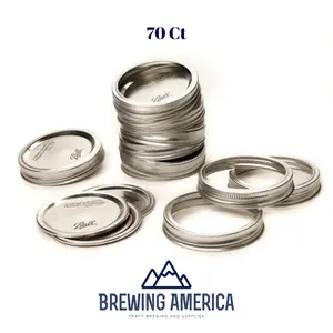 Ball CANNING JAR LIDS & RINGS *SET of 70 WIDE MOUTH MASON Ball JARS New SILVER