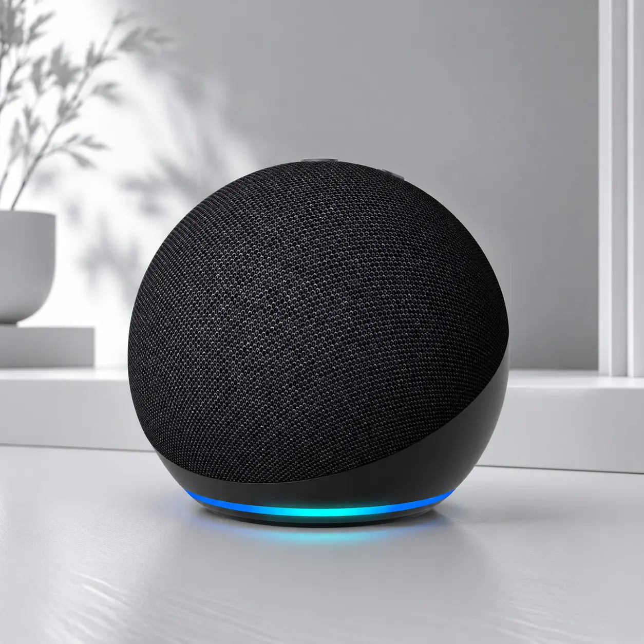 Generation Smart Speaker with Alexa Bluetooth Outdoor Wireless Mini Portable Home RGB Subwoofer for Enhanced Audio and Smart Living Eco-Friendly Design - Smartphone