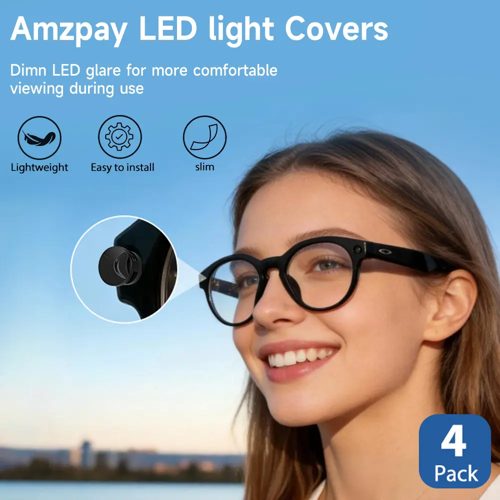 4 Pcs LED Light Blocking Covers for Ray-Ban Meta All Series Smart Glasses Gen1 Gen2