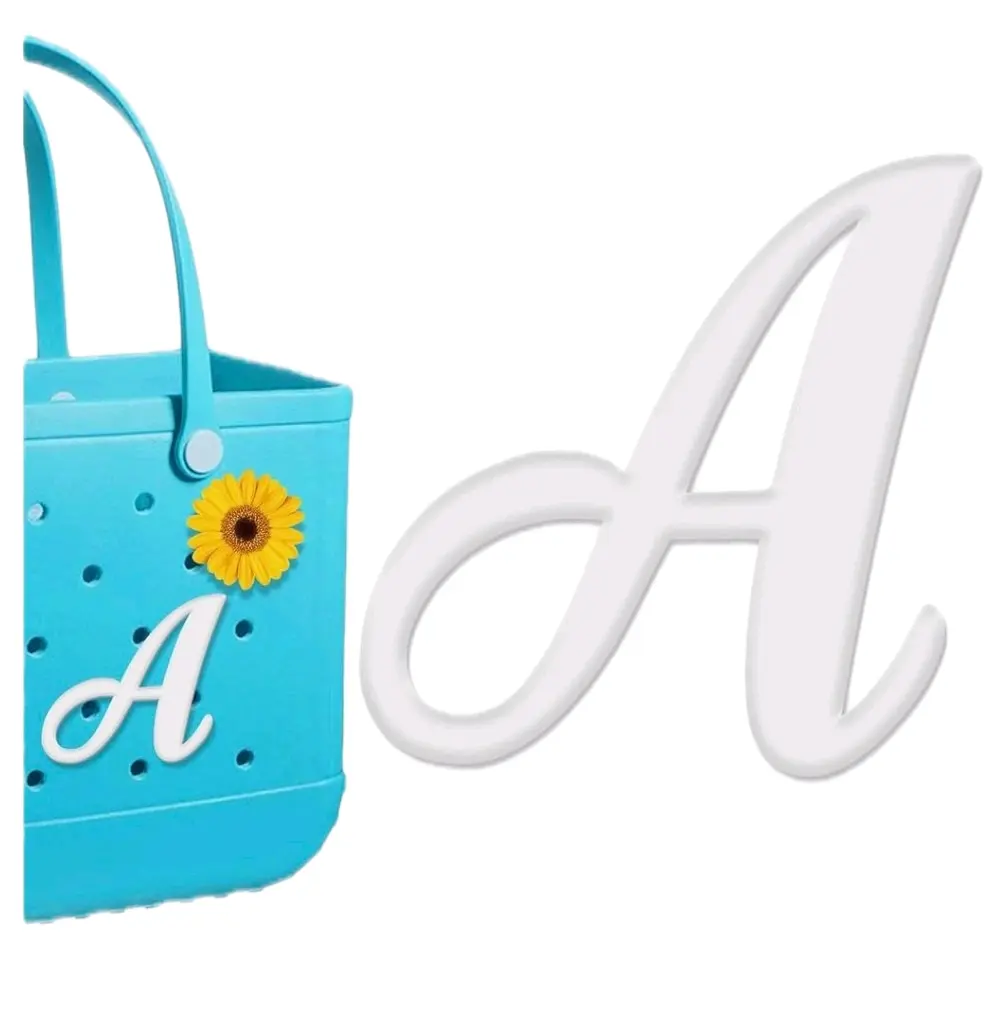 White Letter Charms for Bogg Bag, Insert Decorative Alphabet Accessories Compatible with All Original Bogg Bag Models, Handbag & Beach Tote Decor