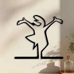 1pc Minimalist Humorous Abstract Line Metal Wall Art, Minimalist Humorous Abstract Line Statue Mural, Perfect for Indoor/Outdoor, Room, Door  Decor, Christmas, Halloween, Birthday party Decor, Ideal Gift for Art Lovers christmas decorations