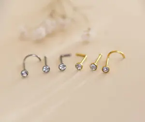 Titanium L Shape/Corkscrew/Straight Nose Studs, Nose Piercing Jewelry for Women & Men, Titanium Nose Rings, Body Jewelry for Party, Daily Clothing Decor, Spiral Nose Ring