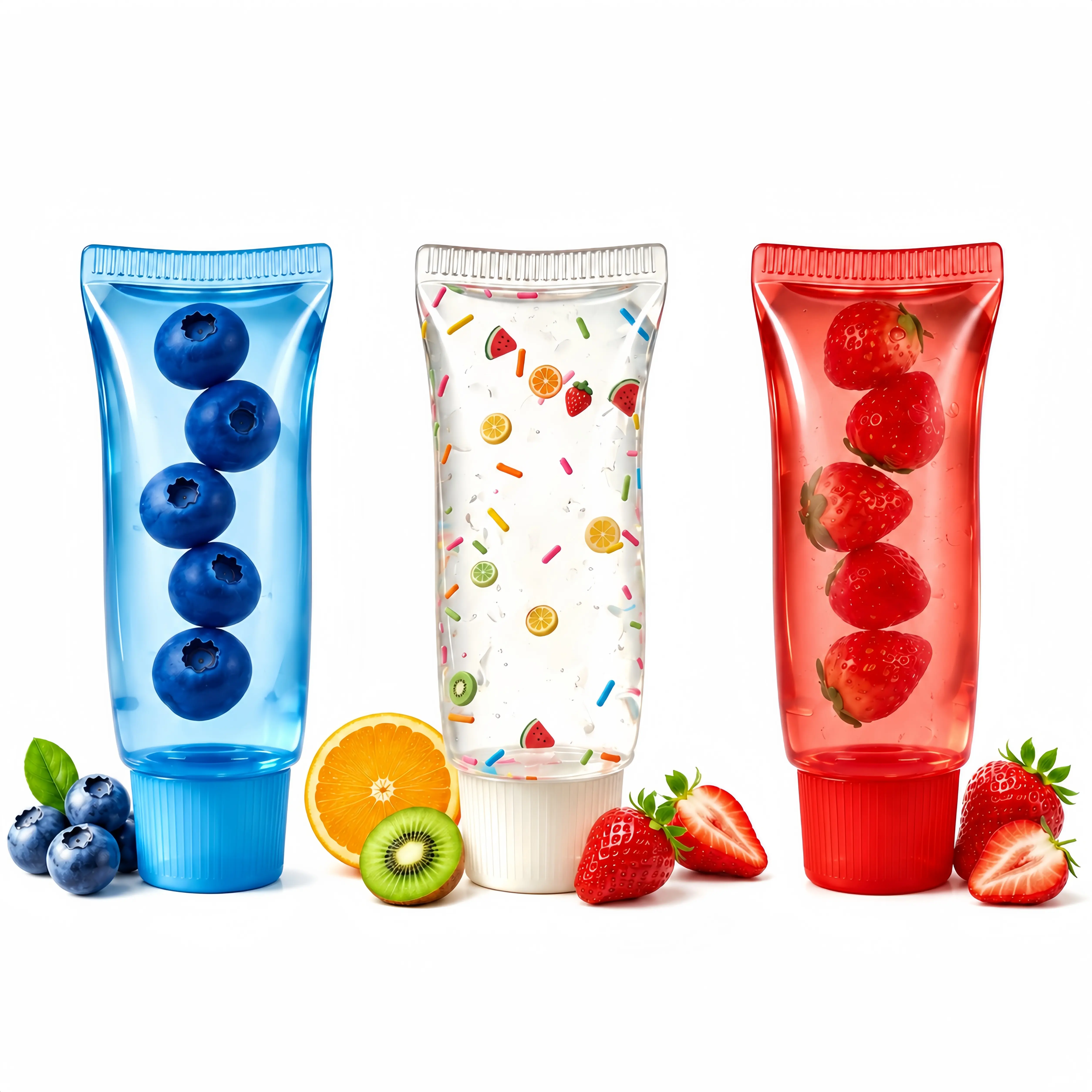 Transparent Toothpaste Squishy Toy, Slow Rebound Soft Fruit Filled Squeeze Fidget Toy, Stress Anxiety Relief Sensory Decompression Toy, Blueberry Strawberry Sprinkle Novelty Design for Kids Adults Desk Decor Party Favor Birthday Gift