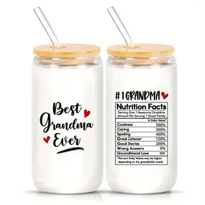 16oz High Borosilicate Glass Cup Set with Straw and Brush, Stylish Glass Cups, Perfect for Cola Coffee Milk Tea, Ideal Gift for Mother's Day Birthday