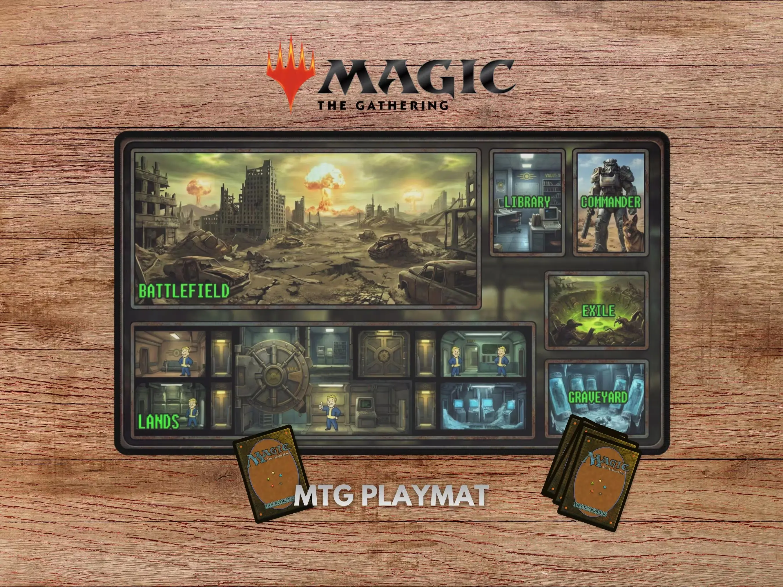 Vault Dweller MTG Playmat, Fallout Playmat, Gaming Mousepad, Desk Pad for Gamers