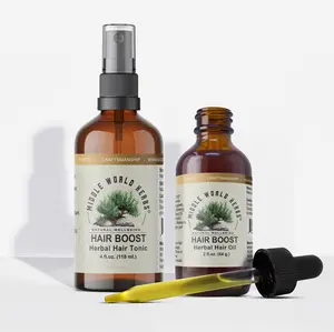 Hair Boost Tonic + Oil - Natural Hair Growth Bundle with Pumpkin, Rosemary, Chamomile, Coconut Tea Tree Treatment & Daily Maintenance Haircare Comfort Lavender