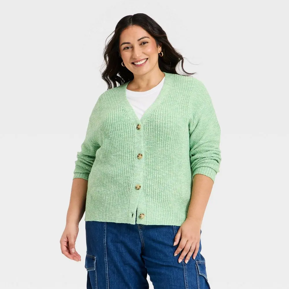 Women's Textured Stitch Button-Front Cardigan Sweater - Ava & Viv