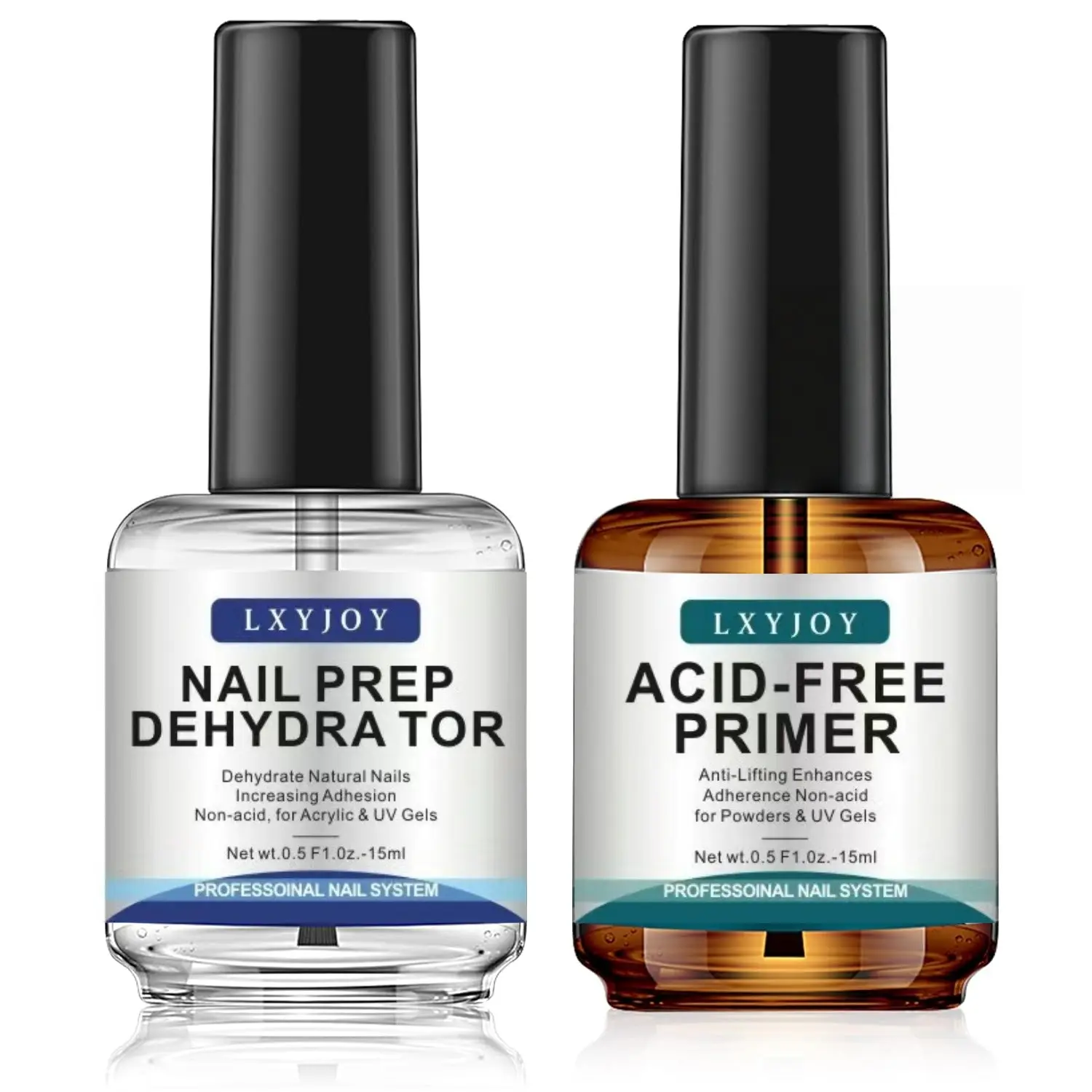 Lxyjoy Natural Nail Prep Dehydrator & Acid-Free Base Coat, Ideal for Acrylic & Gel Nails, Non-Toxic, Nail Care, Perfect for Personal Manicure Salons