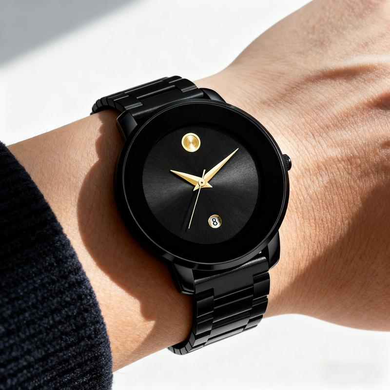 Luxury Business Quartz Watches For Ladies And Gentlemen Featuring Solid Stainless Steel Straps Calendar Function And Water Resistance With A Minimalist Design They Are Elegant And Durable Suitable For Daily Wear