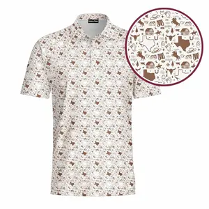 Bogey Bros Men's Western Cowboy Rodeo Golf Polo Shirt Texas Print Performance Gift for Him