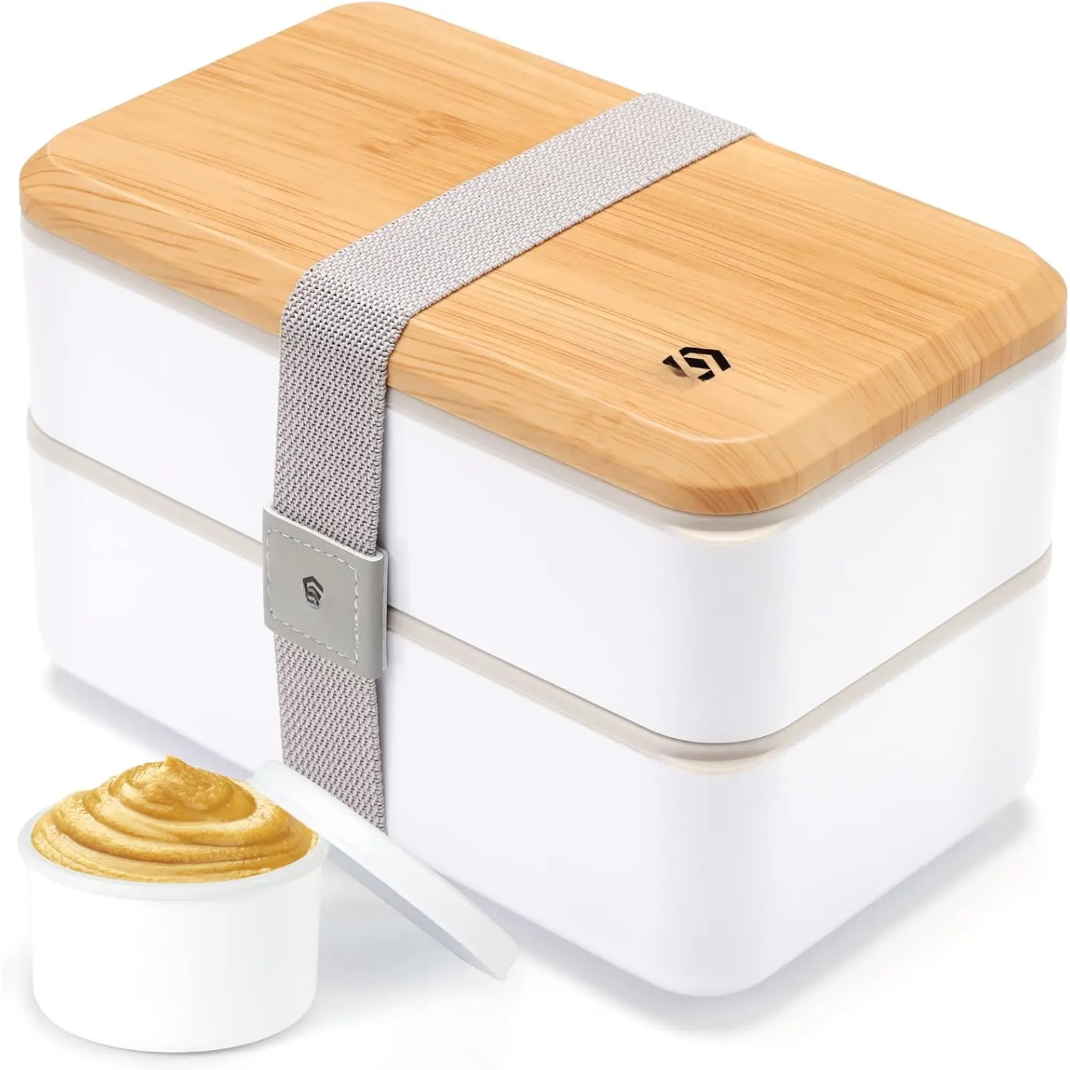 Lunch Box for Adult,1400ml Stackable  Bento Lunch Box for Women,Lunch Containers with  Compartments,Rectangle Bento Box with Cutlery Set,Leak-proof,Microwave Safe (White)