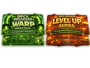 2 Boxer: 1 WARP LEVEL AND LEVEL UP BRICK BREAKER SERIES FULL SIZE SIGNED AUTHENTIC AND REPLICA  HELMET  - PYT - OR SPORTS TRADING CARD