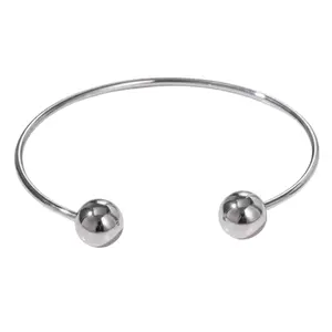 Open Ball End Cuff Bracelet - Stainless Steel