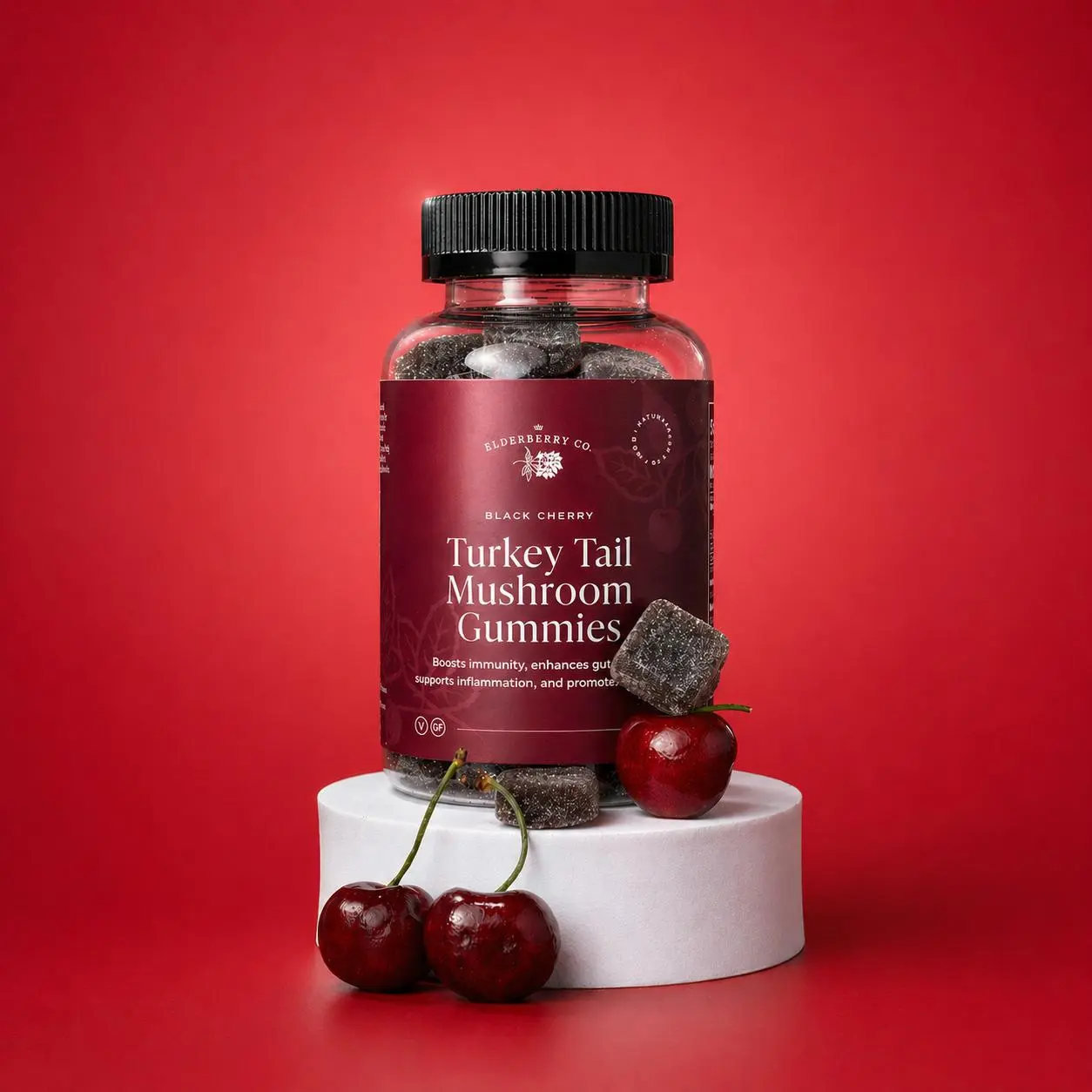 Turkey Tail Mushroom Gummy Vitamins Edible Dietary Supplement Natural Immune Booster