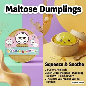 Expressive, oversized maltose dumpling-shaped soft and bouncy stress-relief toy—Mystery Gift Box Bun (1 pc). This mystery gift box is made of soft TPR material and helps relieve stress. Opening it reveals a surprise, and the design is randomly selected