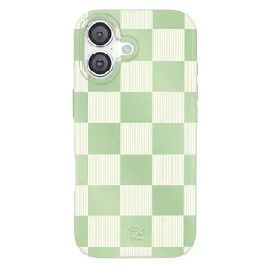 Pistachio Vibe Checkered iPhone Case