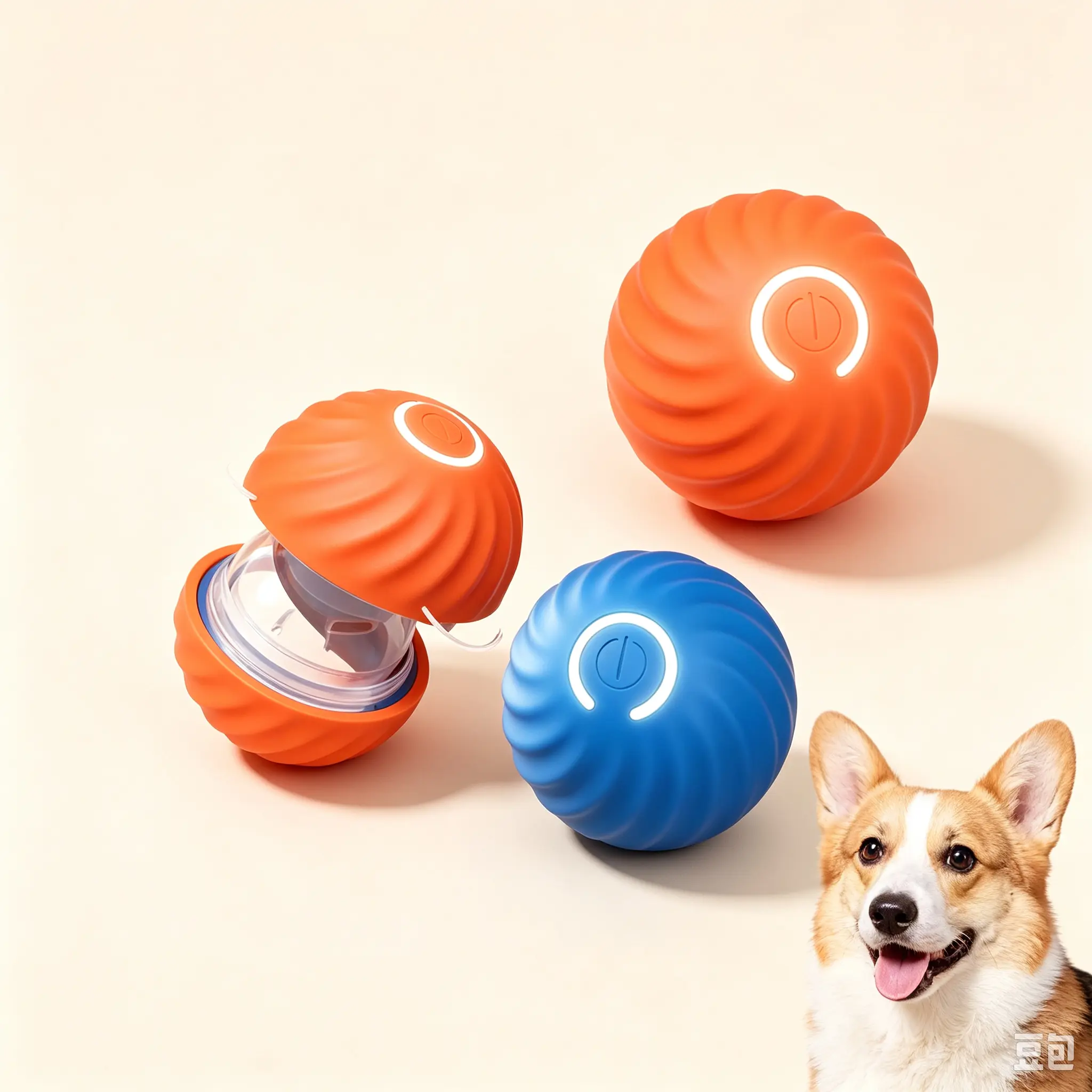 Dog Rubber Bite-Resistant Jumping Ball Toy - Teeth Safe Pet Chew Toy, Training Aid for Puppies