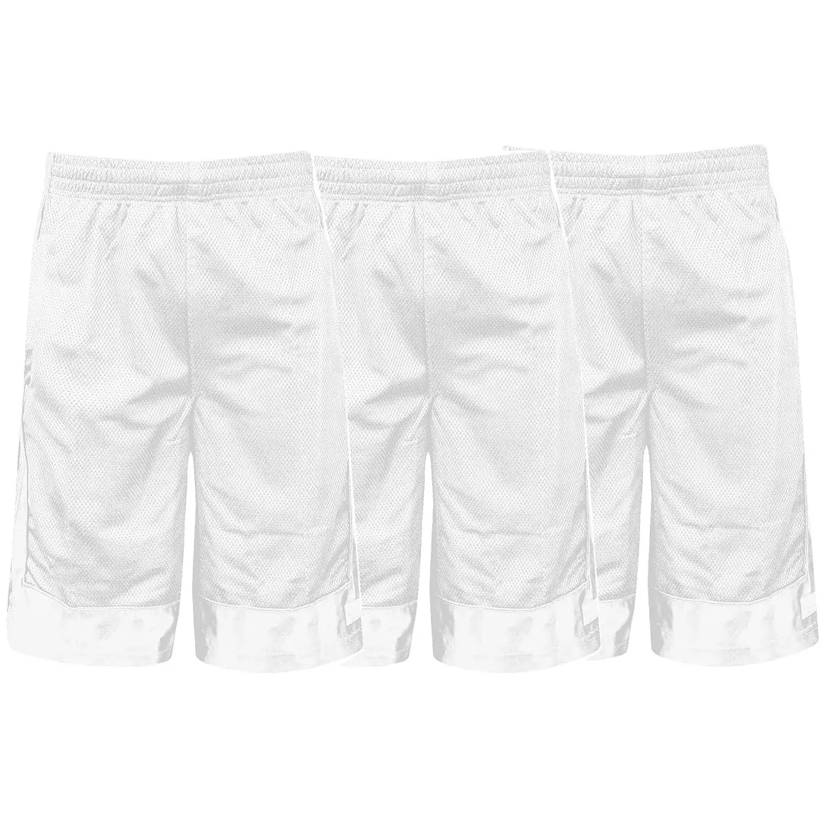 3 Pack Shaka Wear Men's Basketball Shorts, Mesh Workout Gym Running with Pockets - White - Medium, Basic, Versatile, Fitness