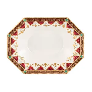 Fitz and Floyd® Mikasa® Pfaltzgraff® - Fitz & Floyd Noel Holiday Large Serve Bowl Gift Box Pkg: RED / EARTHENWARE