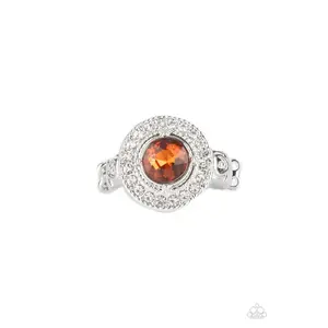 Targeted Timelessness - Brown Topaz Gem Silver Ring - Paparazzi