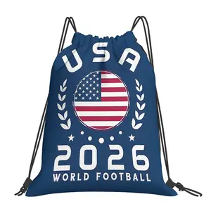 1pc Soccer 2026 USA Football Drawstring Bags Outdoor Sports Portable Storage Bag Bundle Pocket Rope Bag