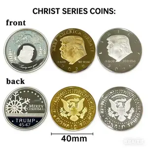 3PCS Trump 47th  Three Collectible Coins ,Patriotic Design,Trump Memorial Coin Collector Christmas Holiday Gift with Protective Box（Non-circulating currency)