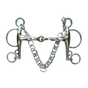 212 MAIN Pelham Mouth Bit, Stainless Steel 125mm Twisted-Jointed Jacks Equestrian Riding Bit with Pelham Shape