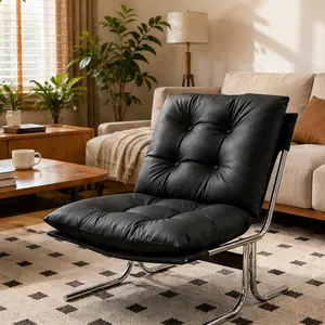 ARCH Modern Leather Armchair High Back Accent Chair with Metal Legs, Oversized Padded Living Room Chair for Home Office Bedroom Dining Room, Faux Leather Arm Chair with Wingback Design, Multiple Color Options, Fabric/Faux Leather Material
