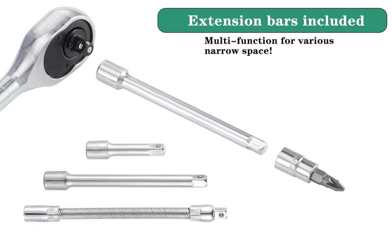 46pcs Car Repair Machinery Tools Set, Household Machinery Tools, Socket Wrench Diy Repair Tool Kit, Ratchet Screwdriver Compatible with Car Repair & Bicycle Repair, Hardware Toolbox Compatible with Auto Repairing, Valentine's Day Gifts for Husband and Man