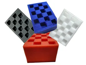 Checkered Design Sapphire-Blue Ivory-White Cherry-Red Graphite-Ash Gray ASMR Sponge 6.3x4.5 Inches Squeegee Scrubber Cleaning Pad
