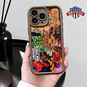 Artistic Abstract Graffiti Collage Aesthetic Pattern TPU Phone Case for iPhone 17, 16, 15, 14 Pro Max, 13, 12, 11, XR, XS Plus, Air – Slim, Shockproof, Anti-Drop, Protective, Durable Cover