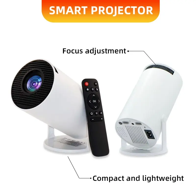 Video Projector, Native 720p Resolution, Supports 4K Decoding, Adjustable Screen, 180° Rotation, Hi-Fi Sound, Silent Operation, Compatible with Smartphones, Home Projector