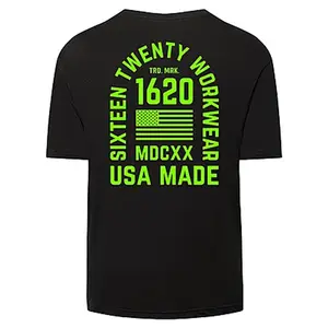 Stacked Logo Shirt Short Sleeve Graphic T-Shirt Hustle Motivation Men's Streetwear Casual Cotton Short Sleeve Crewneck Top