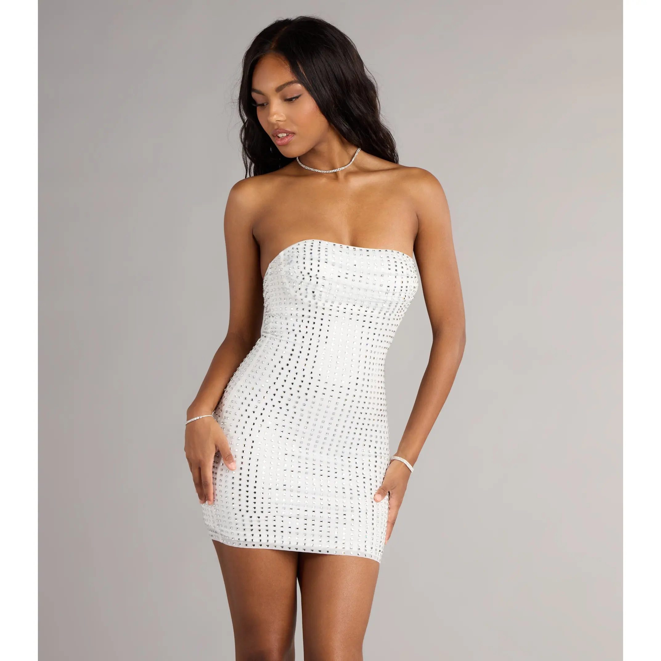 White rhinestone dress - TikTok Shop