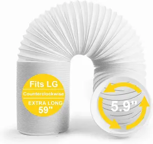 Portable Air Conditioner Hose, 5.9" Diameter Anti-Clockwise Thread, Universal Replacement AC Vent Hose Length up to 59" (Does not Include Coupler)Gift.