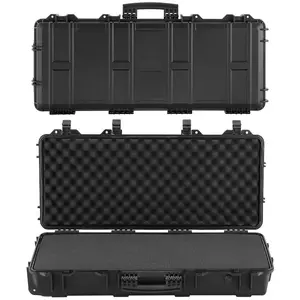 VEVOR Hard Rifle Case, Lockable Rifle Case with 4 Layers Pre-cut Foams, 36 in Gun Storage with Wheels, IP67 Waterproof Dustproof Pistol Storage Cases for Rifles, Shotguns, Airsoft Guns, Black
