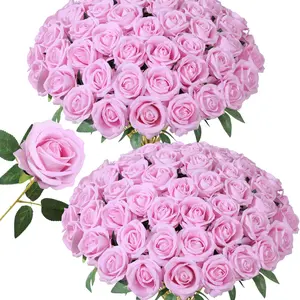 25pcs Rose Artificial Flower, Decorative Fake Roses with Stems, Realistic Silk Roses for DIY Weddings, Table Centerpieces, Gifts, Artificial Flower Arrangements, Artificial Rose Bouquet