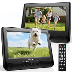 OTIC 10.1" Dual Car DVD Player, Portable DVD Player for Car Headrest Dual Screen with Remote, 5 Hours Rechargeable Battery, Last Memory, All Region,  Travel, Support DVD/CD/USB/SD Card