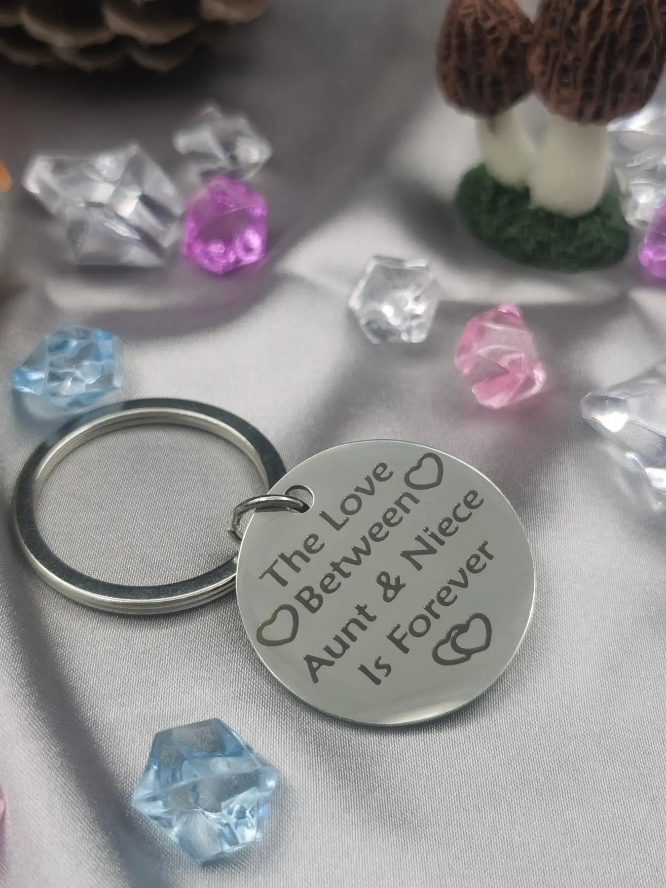 Fashion Letter Pattern Slogan Metal Keychain for, Round Shaped Stainless Steel Keychain for Men & Women for Daily Key Decor, Trendy All-match & Exquis