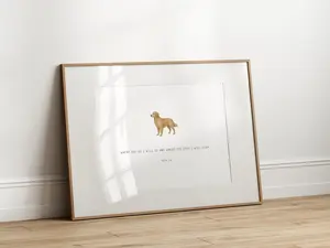 PRINTED Hunting Dog Nursery Wall Art, Where You Go I Will Go, Golden Retriever, Duck Hunter Bible Verse, Gift for dog lover, Dog Scripture