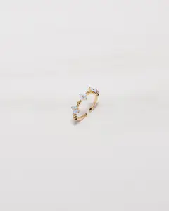 Blue Opal Flower Ring