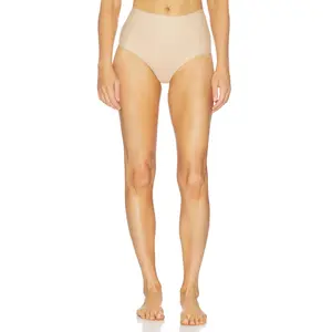 Commando Cotton High Rise Bikini Panty in Beige