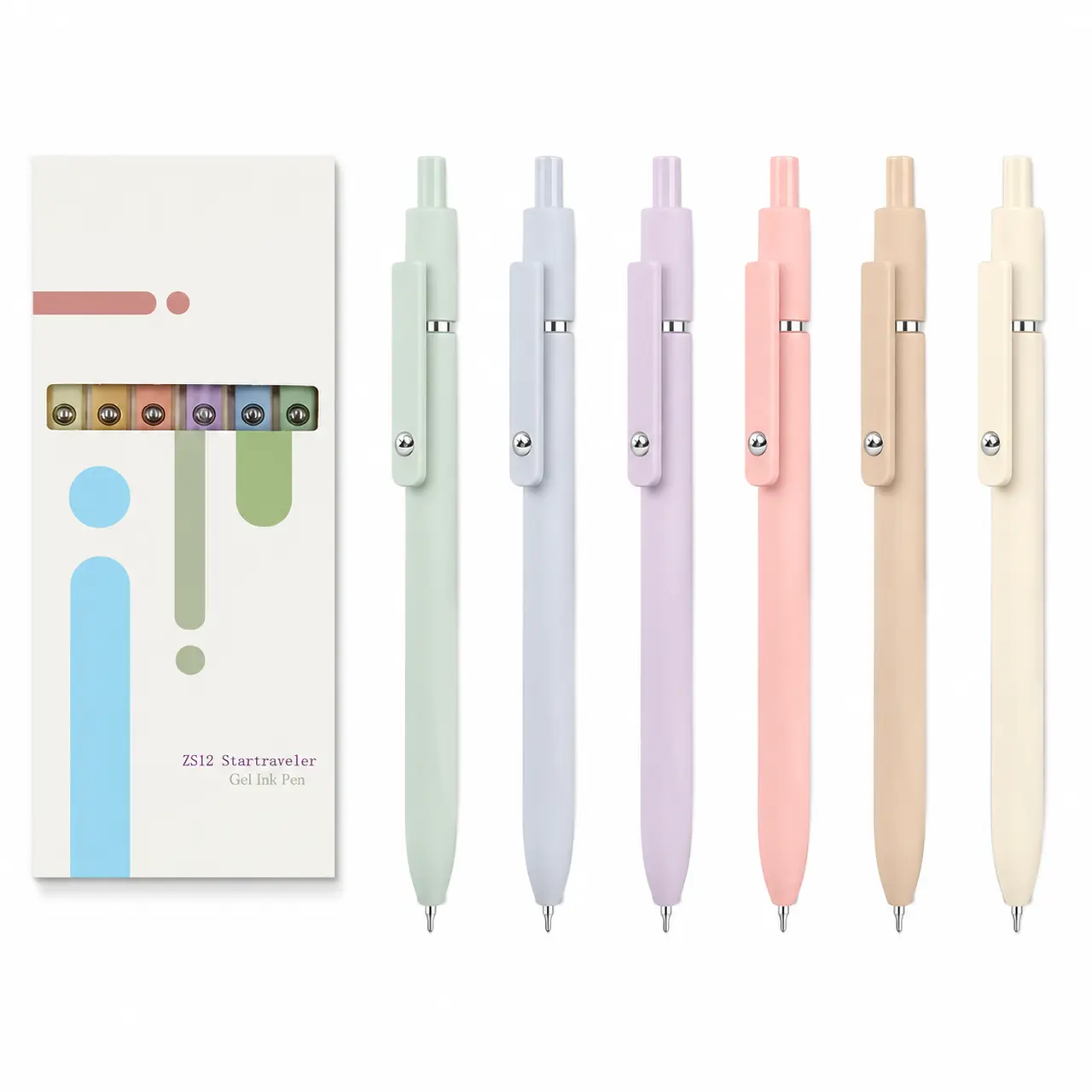 6 Pack Black Ink Gel Pens – 0.5mm Fine Tip Smooth Writing Pens with Quick Dry Ink, Cute Journaling Pens for Planners, Notes, Office Work, School Supplies, Nurse Gifts and Women’s Stationery (Macaron Colors)