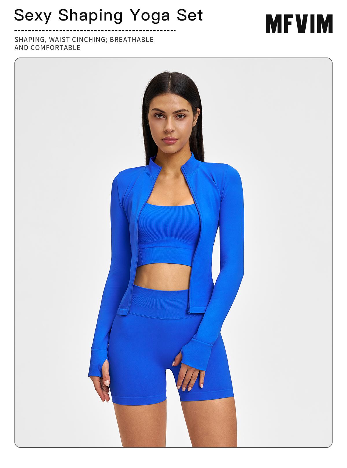 MFNIM Women’s Seamless Yoga Set – Cross-Back Design, Tight Fitness Wear, High-Stretch Running Workout Set