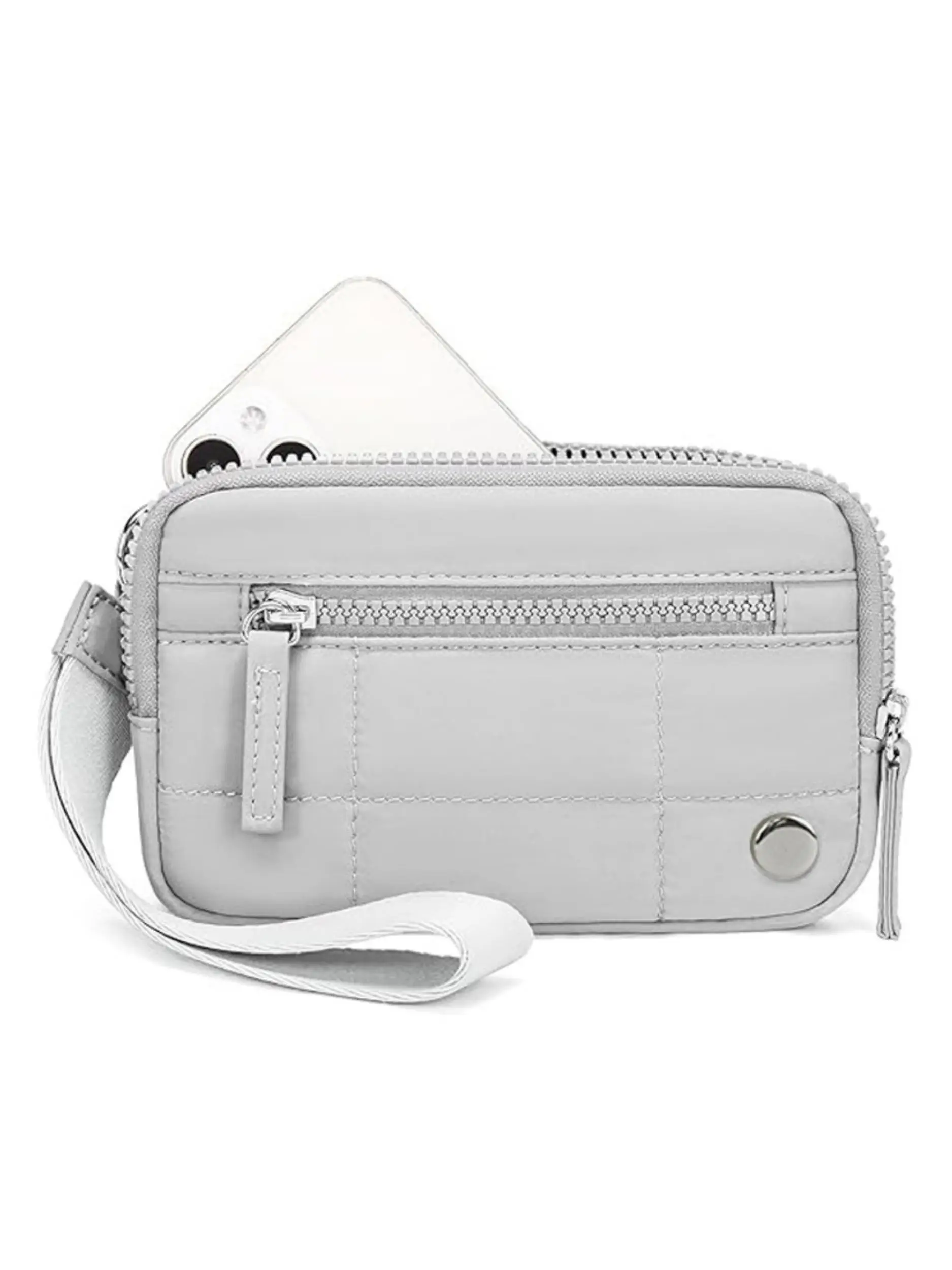 Women's Solid Color Zipper Wristlet, Fashionable Lightweight Waterproof Phone Bag, Casual Versatile Clutch for Daily Used