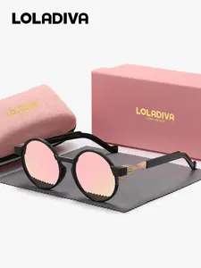 Unisex Vintage Round Frame Sunglasses, Modern Trendy Casual Sunglasses for Everyday Use, Fashion Cool Accessories for Outdoor Activities, Trendy Styling Sunglasses